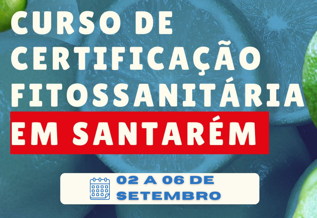 banner com fundo azul mostrando frutos de citrus e o título do curso 